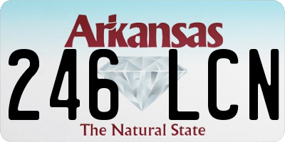 AR license plate 246LCN