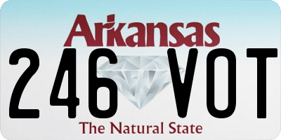 AR license plate 246VOT