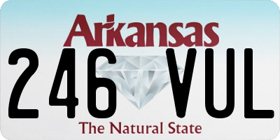 AR license plate 246VUL