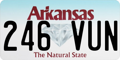 AR license plate 246VUN
