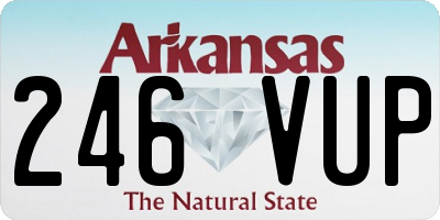 AR license plate 246VUP