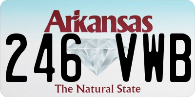 AR license plate 246VWB