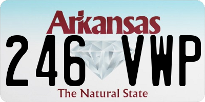 AR license plate 246VWP