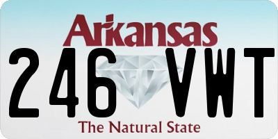AR license plate 246VWT