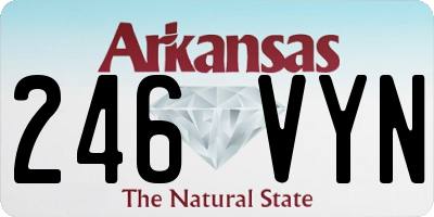 AR license plate 246VYN