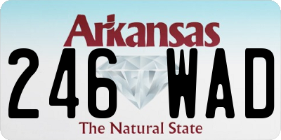 AR license plate 246WAD