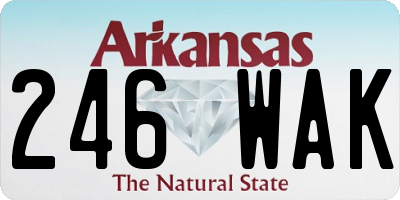 AR license plate 246WAK