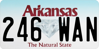 AR license plate 246WAN