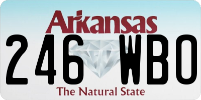 AR license plate 246WBO