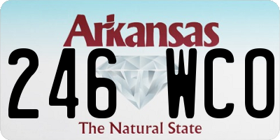 AR license plate 246WCO