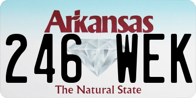 AR license plate 246WEK