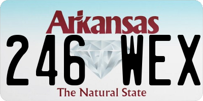 AR license plate 246WEX