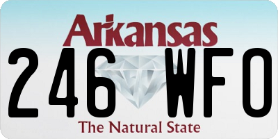 AR license plate 246WFO