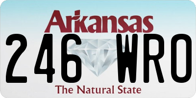 AR license plate 246WRO