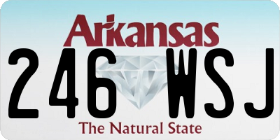 AR license plate 246WSJ