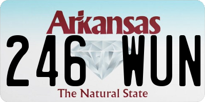 AR license plate 246WUN