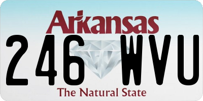 AR license plate 246WVU