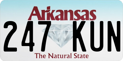 AR license plate 247KUN