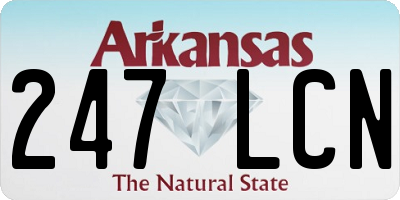 AR license plate 247LCN