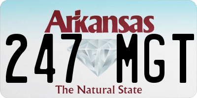 AR license plate 247MGT