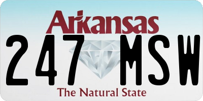 AR license plate 247MSW