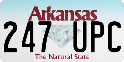 AR license plate 247UPC