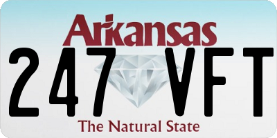 AR license plate 247VFT