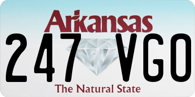 AR license plate 247VGO