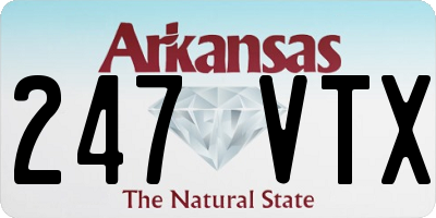 AR license plate 247VTX