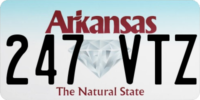 AR license plate 247VTZ
