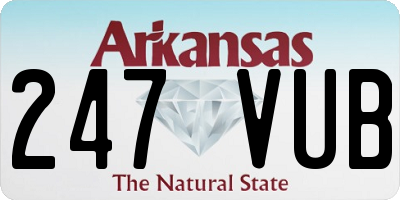 AR license plate 247VUB