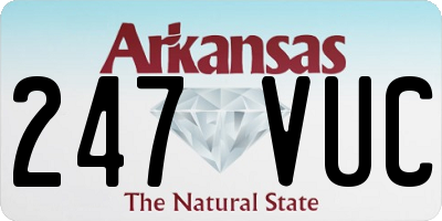 AR license plate 247VUC