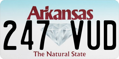 AR license plate 247VUD