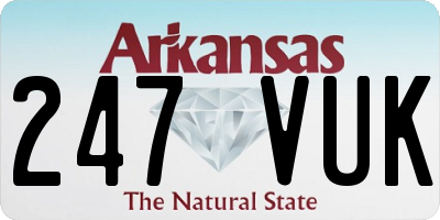 AR license plate 247VUK
