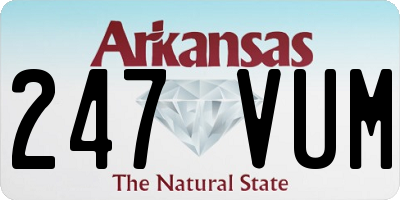 AR license plate 247VUM