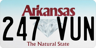 AR license plate 247VUN