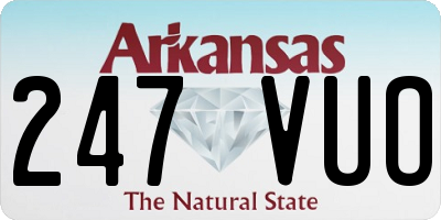 AR license plate 247VUO