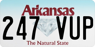 AR license plate 247VUP