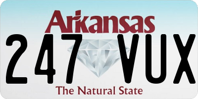 AR license plate 247VUX