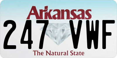 AR license plate 247VWF