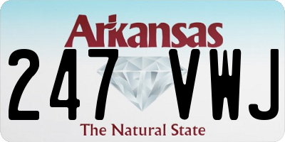 AR license plate 247VWJ