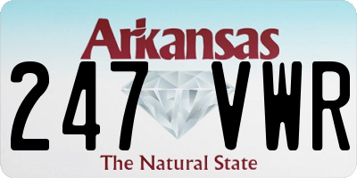 AR license plate 247VWR