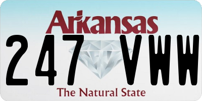 AR license plate 247VWW