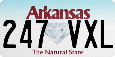 AR license plate 247VXL