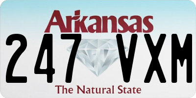 AR license plate 247VXM