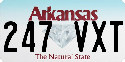 AR license plate 247VXT