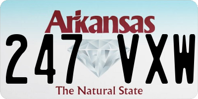 AR license plate 247VXW
