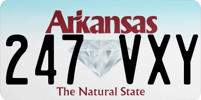 AR license plate 247VXY