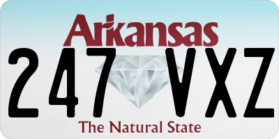 AR license plate 247VXZ