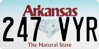 AR license plate 247VYR